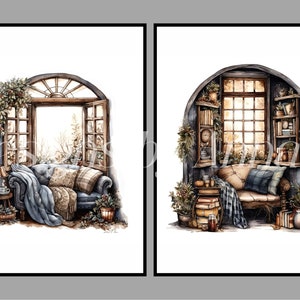 Watercolor Cozy Winter Clipart, 10 High Quality JPEG and PNG Files ...
