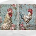 Rooster Shabby Chic Digital Paper, 16 High Quality JPEG Files, Chicken ...