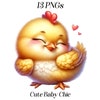 Watercolor Baby Chick Clipart, Cute Easter PNG, Farm Animal Art ...