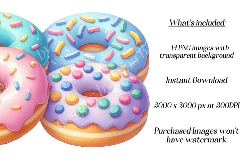 Puede incluir: Cuatro donuts coloridos con diferentes coberturas. Los donuts est&aacute;n dispuestos en una fila, con el donut m&aacute;s grande en la parte posterior y el donut m&aacute;s peque&ntilde;o en la parte delantera. Los donuts est&aacute;n decorados con chispas, chispas de chocolate y caramelos coloridos.