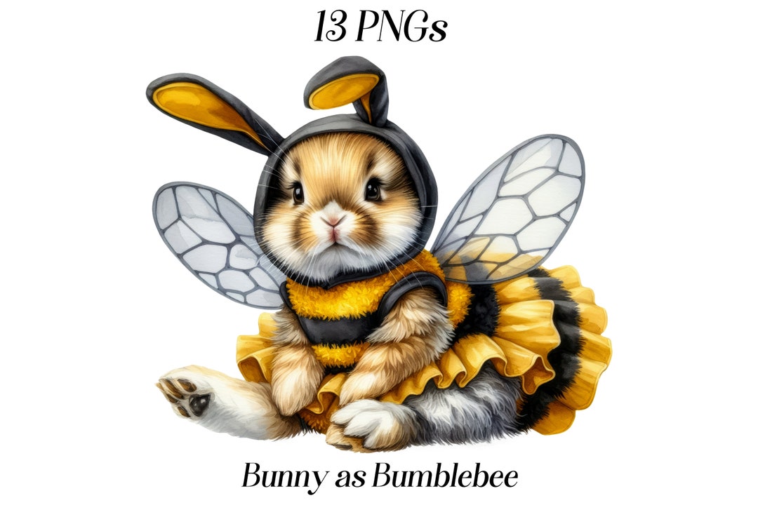 Watercolor Bunny Bumblebee Clipart: 13 PNG Files (digital Download) - Etsy