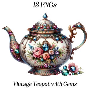 Teapot clipart, vintage teapot clip art, antique, tea clipart, teapot illustration, tea pot, png, victorian, ephemera, printable, digital