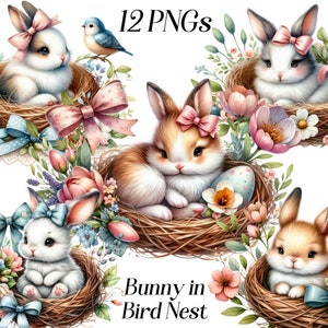 Bunny clipart, watercolor bunny, cute bunny, rabbit, baby animals, farm animal, nature, spring, summer, printable graphics, digital download