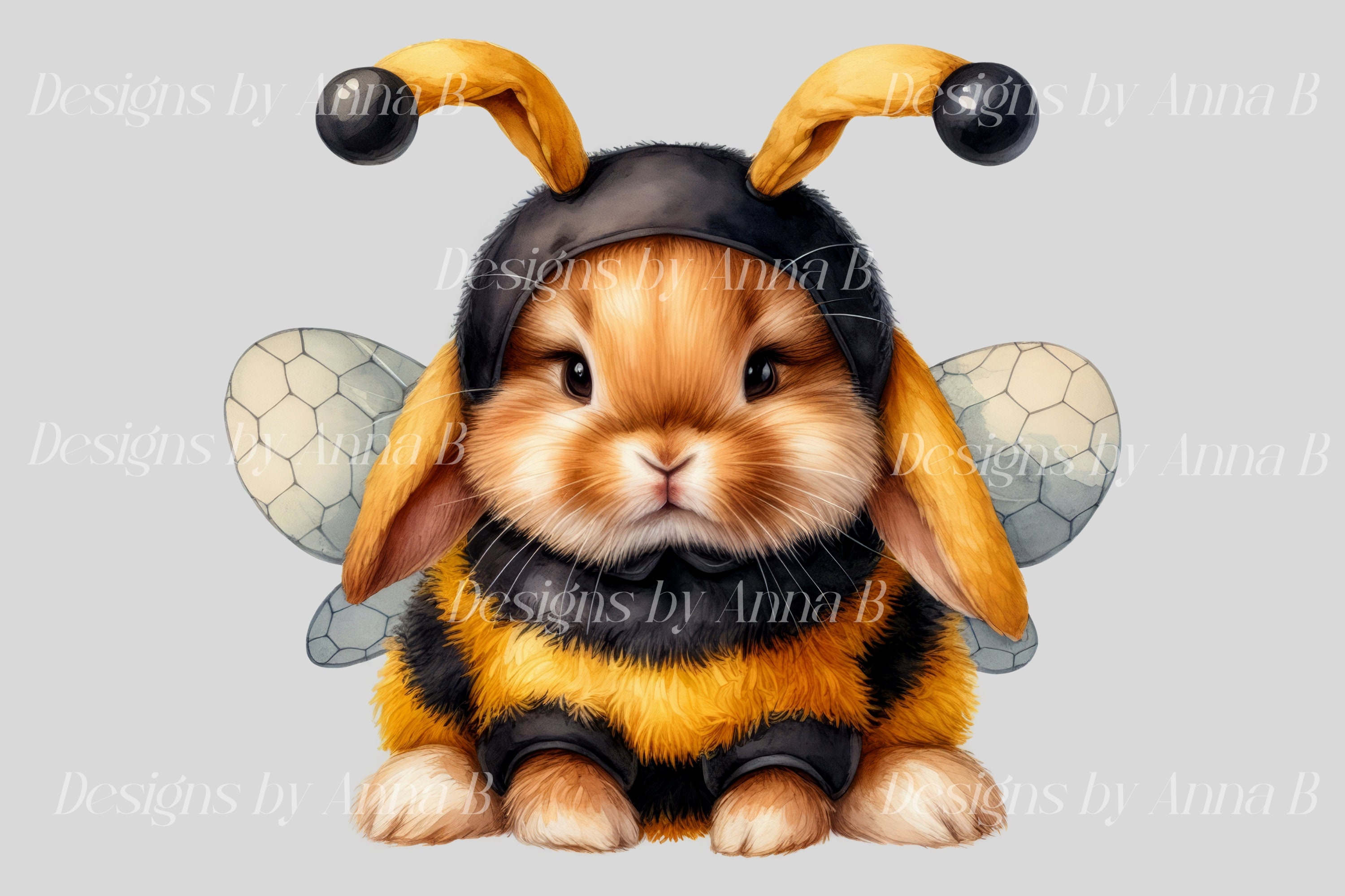 Watercolor Bunny Bumblebee Clipart: 13 PNG Files (digital Download) - Etsy