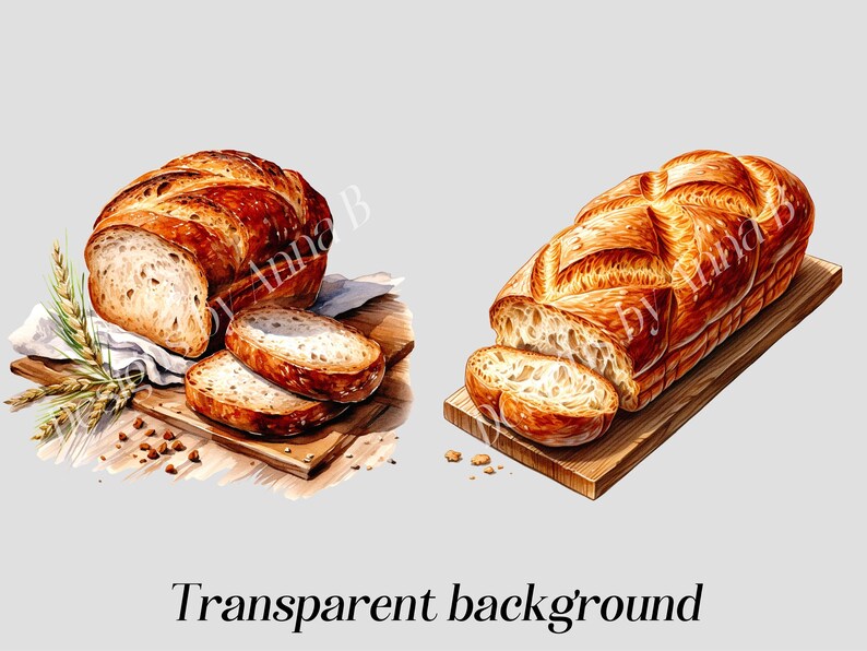 May include: Two loaves of freshly baked bread, one sliced and one whole, on wooden cutting boards. The bread is golden brown and has a crusty exterior.