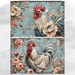 Rooster Shabby Chic Digital Paper, 16 High Quality JPEG Files, Chicken ...