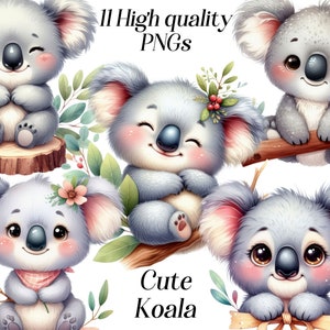 11 PNG-Dateien, Koala, Koala, Koala, Koala, exotische Tiere, Safaritiere, Kindergarten Clipart, kawaii, Australische Tiere, Printables