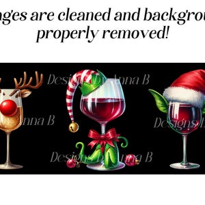 Watercolor Christmas Drinks Clipart: Festive Cocktail PNG Graphics (Digital Download) image 3