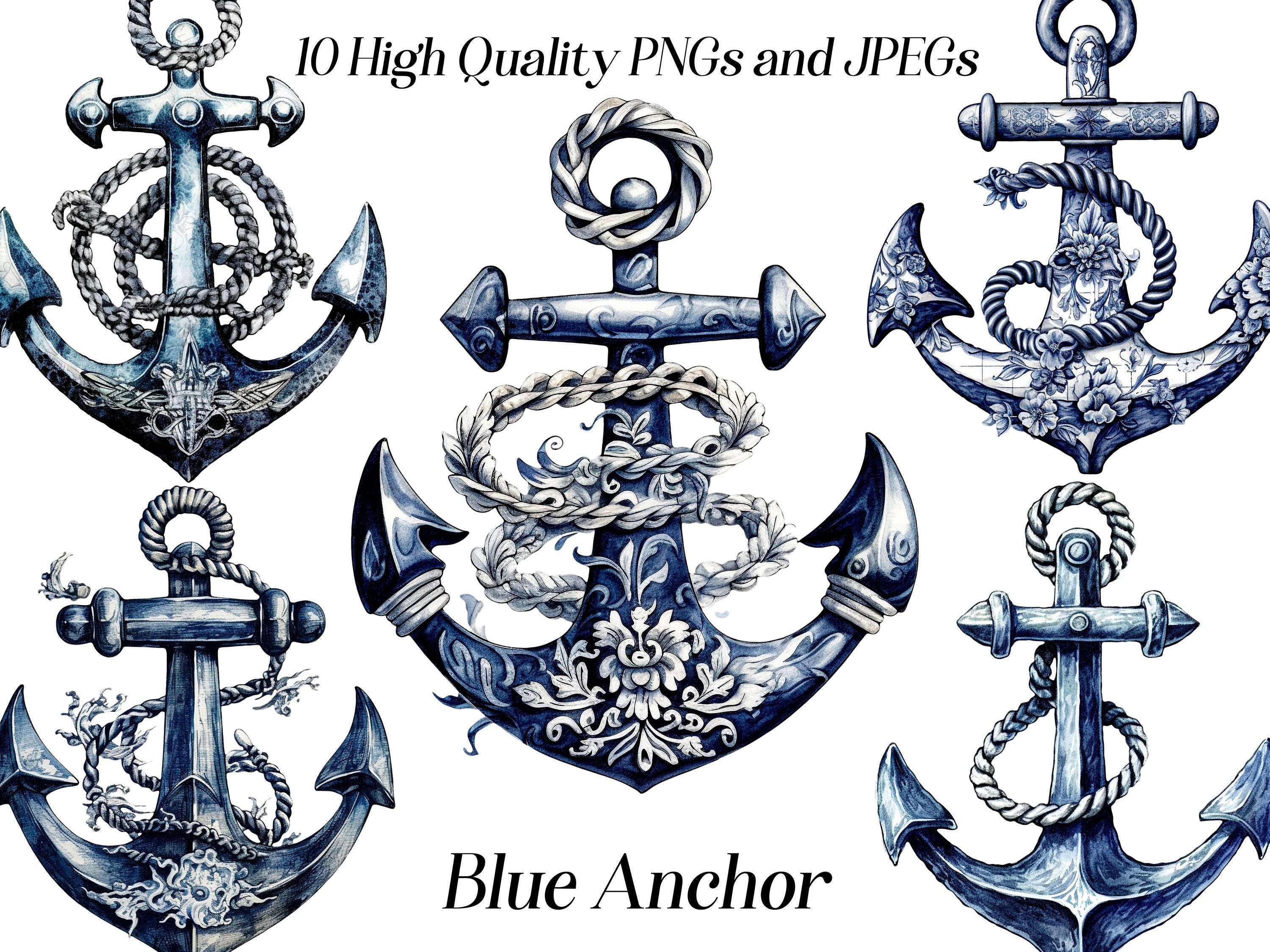Blue Anchor Clip Art