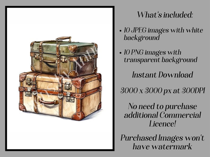 May include: A stack of three vintage suitcases with brown leather straps and metal accents. The top suitcase is green, the middle suitcase is brown, and the bottom suitcase is beige. The suitcases are on a white background.