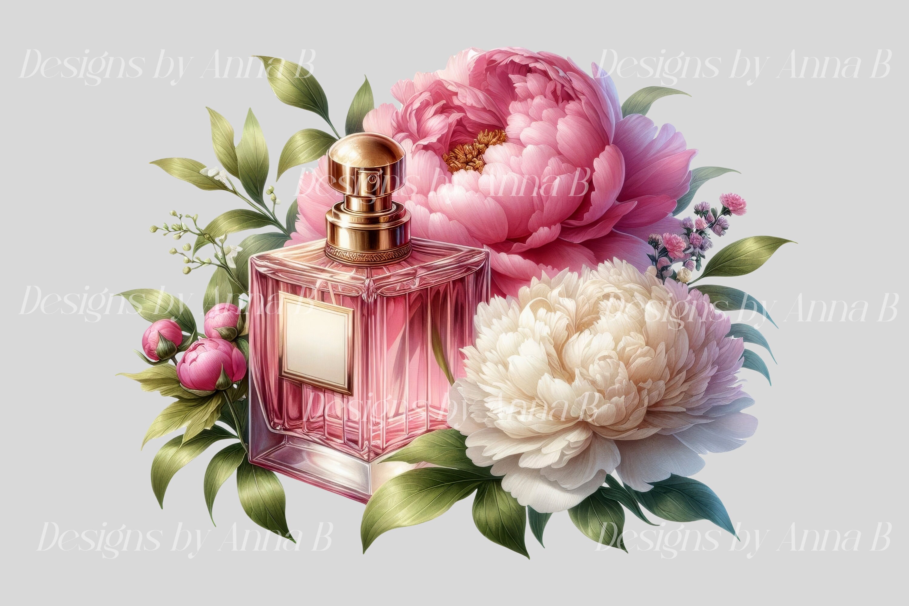 Watercolor Perfume With Peonies Clipart 14 PNG Files Perfume Bottle Floral Perfume Beauty and Fashion Illustration Printable Images Etsy