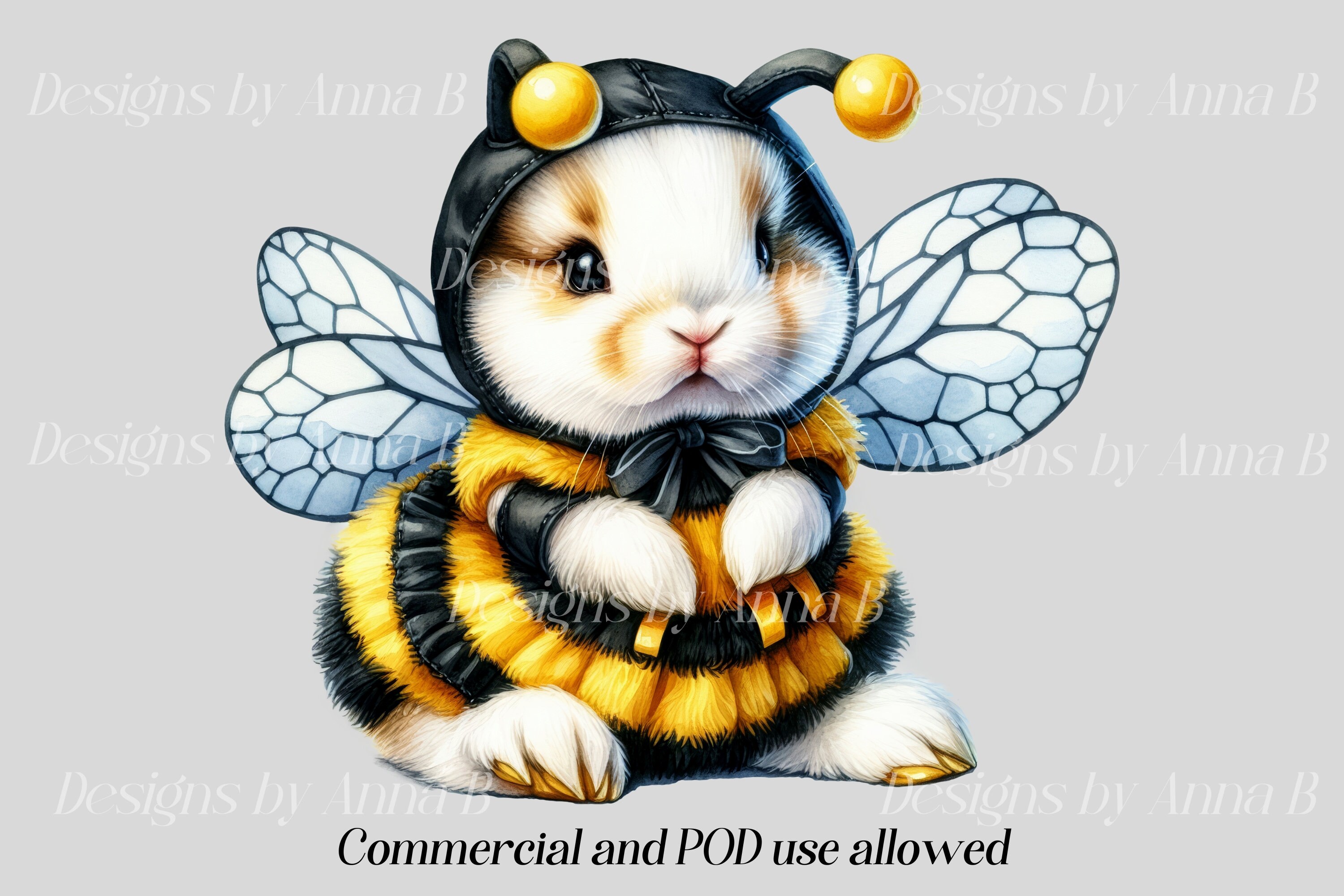 Watercolor Bunny Bumblebee Clipart: 13 PNG Files (digital Download) - Etsy