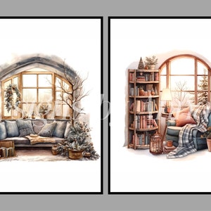 Watercolor Cozy Winter Clipart, 10 High Quality JPEG and PNG Files ...