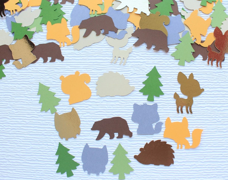 Woodland Animal Confetti Woodland Baby Shower Woodland Birthday Table Confetti Size 15inches