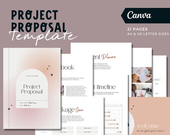 Project Proposal Template, Canva template, Business Proposal Template, Client Proposal Template, A4 + US Letter size Business Template