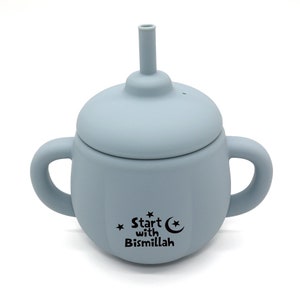 Start with Bismillah Sippy Cup | Bismillah Sippy Cup | Salaam World | Baby Shower Gift | Welcome Muslim Baby | Islamic Gift