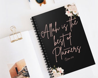 Islamitisch tijdschriftdagboek | Gebedsdagboek | Moslim Notitieboekje| Koran vers dagboek | Allah is de beste planner | Moslim cadeau-idee