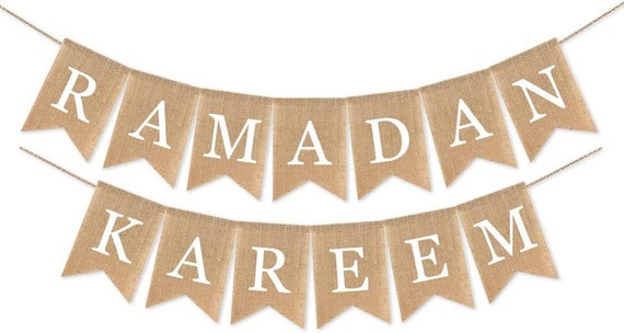 AhfuLife Ramadan Home Decorations, Ramadan Kareem Banner Bunting with 14pcs Balloons for Home Ramadan Eid Mubarak Decoration (Ramadan Kareem