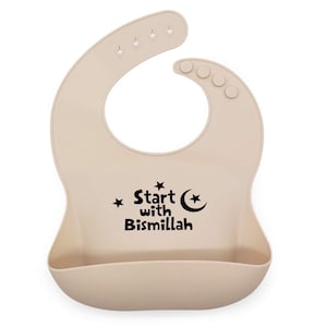 Start with Bismillah Bib | Bismillah Bib | Salaam World | Baby Shower Gift | Welcome Muslim Baby | Islamic Gift