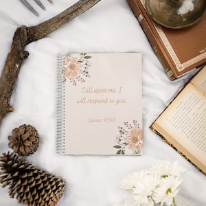 Diario islámico / Diario de oración / Cuaderno musulmán / Diario de versos coránicos / Llámame, responderé / Idea de regalo musulmán
