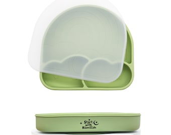 Inizia con Bismillah / Bismillah Baby Silicone Rainbow Plate Set / Salaam World / Baby Shower Gift / Benvenuto bambino musulmano / Regalo islamico