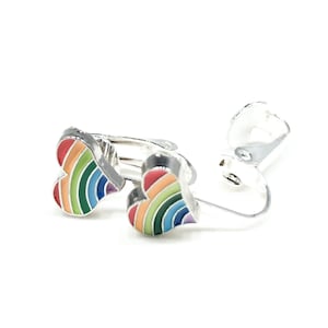 Clip Earrings Children - Clip Earrings - Heart - Rainbow - Studs - MNQ bijoux