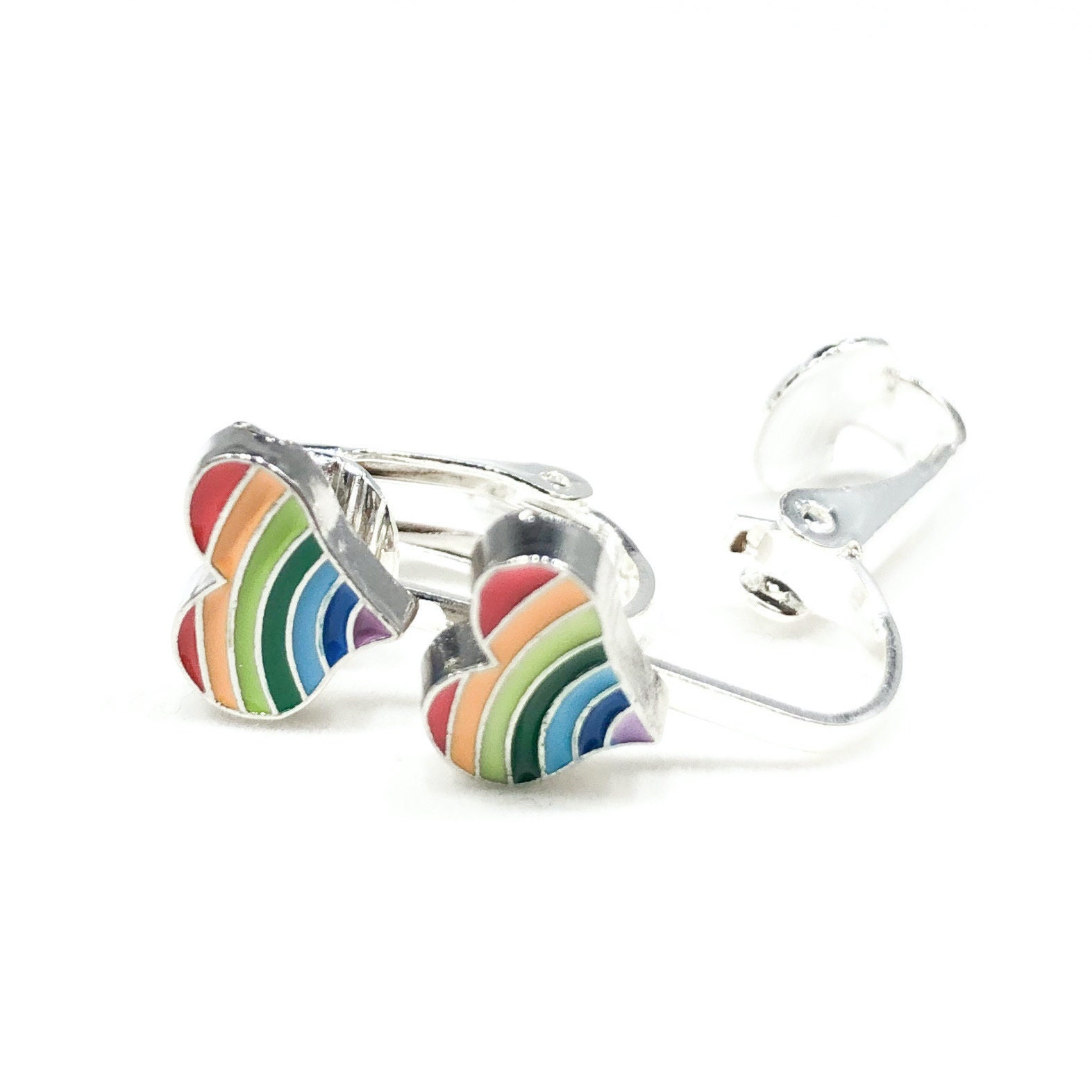 12 Paires Boucles D’Oreilles à Clips – Lapin, Fleur, Arc-en-Ciel – Résine Colorée – Bijoux Esthétiques Pour Filles Et Femmes