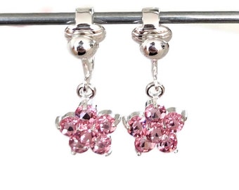 Ohrclips Kinder - Ohrclips - Glitzerblume - Rosa - Anhänger - MNQ bijoux