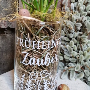 Sticker | Aufkleber "Frühlingszauber" | Osterdeko | Frühling | Windlicht | Fensterbild | Spiegel