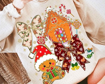 Christmas Gingerbread Coquette Png, Preppy Christmas Png, Tis the Season Png, Merry Christmas Sublimation, Retro Christmas png, Glitter