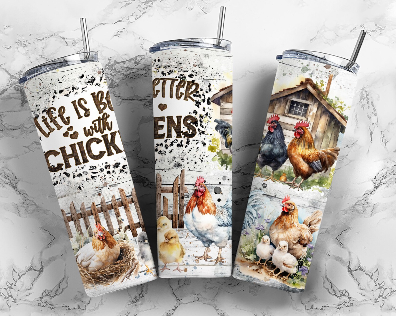 Funny Chicken Tumbler Wrap PNG 20 Oz Skinny Tumbler Sublimation Design ...