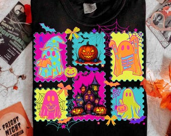 Neon Halloween Png, Retro Spooky Season Png, Boo Ghost Coquette Png, Pumpkin Halloween Png, Preppy Halloween Png, Retro Halloween Ghosts