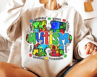 Autism Advocate Dignity Equality PNG, Autism Awareness Sublimation, Autism PNG, Autism Awareness PNG, Autism Awareness Month Png Sublimation