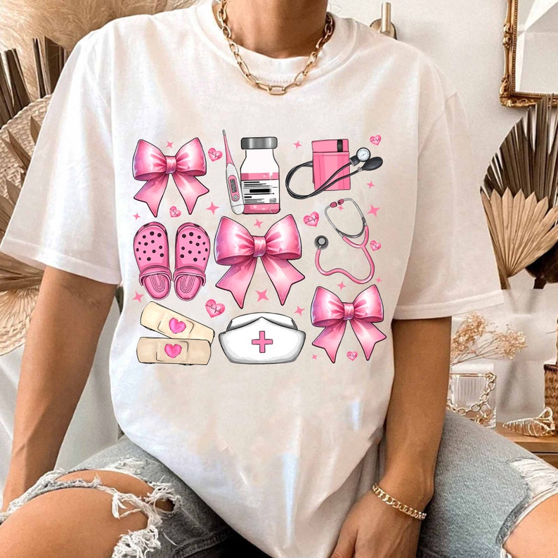 Sjuksköterska kokett rosett png sublimeringsdesign nedladdning, sjuksköterska liv png, omvårdnad png, sjuksköterska kärlek png, sublimerade designer nedladdning bild 5