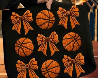 Garen basketbal strik PNG, gezellig breien en naaien basketbal ontwerp, basketbal moeder sublimatie, game dag shirt digitale download