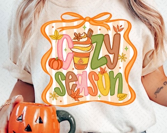 Cozy Season png, Preppy Fall Vibes PNG, Fall Sublimation Png, Fall Pumpkin Spice Coffee Png, Autumn Season png, Retro fall png, Autumn Png