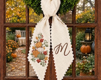 Fall Stacked Pumpkin Embroidery Design, Autumn Leaves Fall Machine File, Pumpkin Season Embroidery (Digital Download)