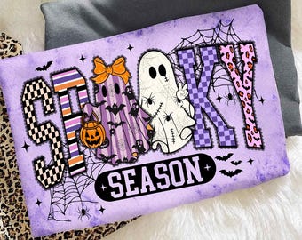 Halloween Leopard Checkered Fall Png, Retro Halloween Spooky Ghost Png, Spooky Png, Halloween Girly PNG, Fall PNG, Sublimation PNG, Bats Png