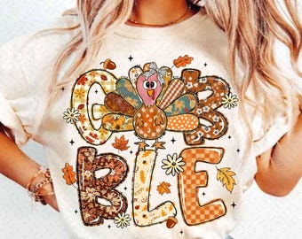 Thanksgiving Gobble Coquette PNG, Turkey PNG, Thanksgiving Sublimation Png, Thanksgiving Digital Download, Fall Png, Preppy Thanksgiving Png