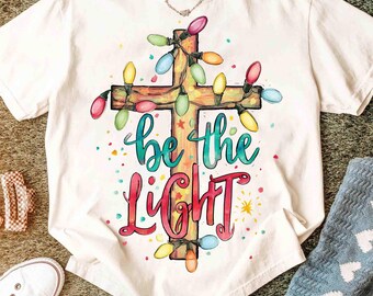 Sé la luz PNG, Mateo 5:14, Versículo bíblico PNG, Navidad cristiana PNG, Cruz de Jesús navideña con purpurina colorida PNG, Navidad religiosa PNG