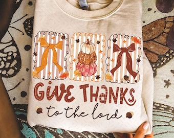 Give Thanks To The Lord Png, Floral Fall Christian Coquette Png, Preppy Fall Pumpkin Png, Bible Verse Png, Religious Jesus Png, Girly Autumn