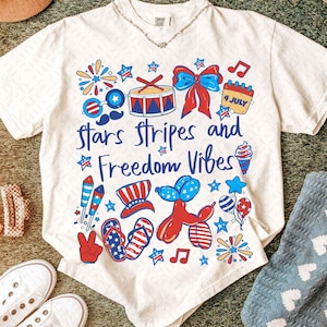 Stars Stipes and Freedom Vibes Png, Retro 4th Of July Png, Girly American Png, USA png, America Coquette Png, Patriotic Png