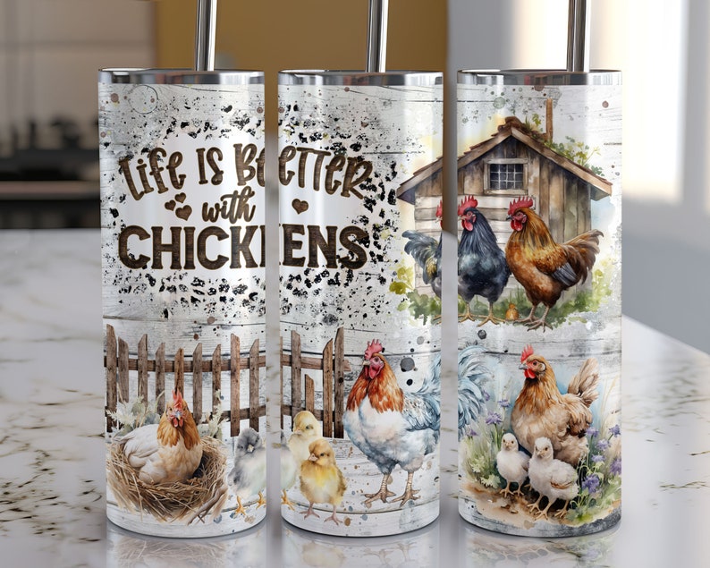 Funny Chicken Tumbler Wrap PNG 20 Oz Skinny Tumbler Sublimation Design ...