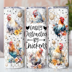 Funny Chicken 20oz Skinny Tumbler Wrap, Sublimation Design, Digital Download PNG, Farm Life Tumbler Wrap PNG, Chicken Lover PNG