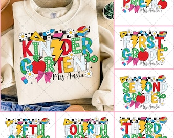 Back To School Bundle Teacher Png, Kindergarten Png, Back To School Teacher Design, Teacher Shirt Design, First Day School Png Sublimation