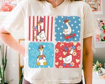 4th of July Goose Png, Patriotic Goose PNG, America Coquette Png, Memorial Day png, Funny USA Png, Retro Checkered, Funny Goose Design