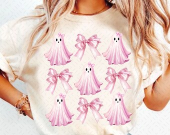 Halloween Cute Ghost png, Coquette Bow Halloween png, Halloween png, spook png, Spooky Season png, Coquette png, sublimatie png-ontwerpen