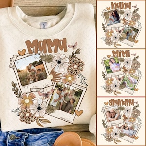 Custom Grandma with Kids Photo Bundle Png, Mothers Day Png, Add Photos, Mom Floral Png, Leopard, Hand drawn, Gift For Mom,Sublimation Design
