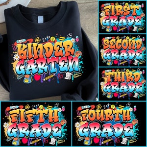 Retro Back to School Bundle, Kindergarten, First Day Of School, School Png, Retro PNG, First/Second/Third Grade Design, School Bundle Png