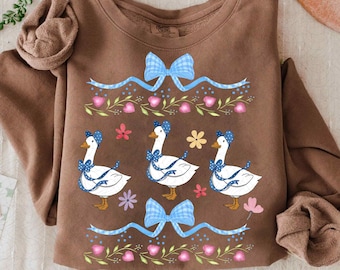 Colorful Vintage Original 1980s Blue Ribbon Goose With Hearts Ugly Sweater, Instant Digital Download, PNG ONLY, Retro Groovy Aesthetic